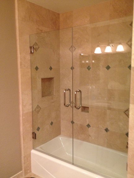 double door heavy plate tub enclosure